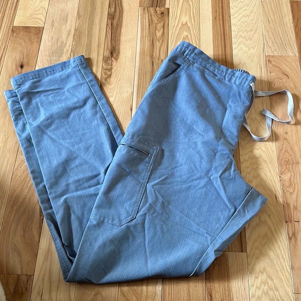 Figs Jean colored scrub bottoms